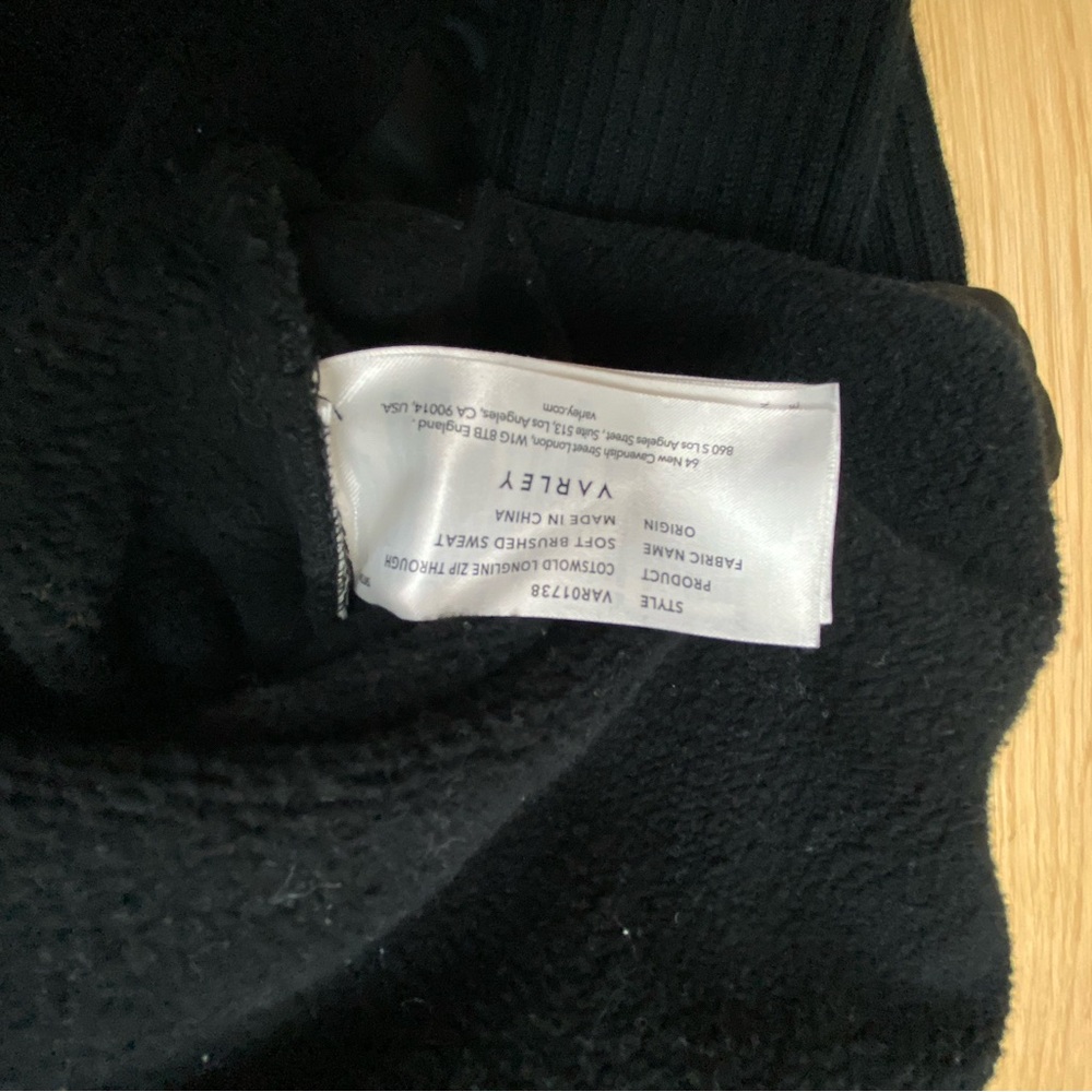 Varley Cotswold Longline Zip-Through Sweat Cardigan jacket black small - Picture 4 of 4